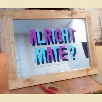 Alright Mate Framed Mirror